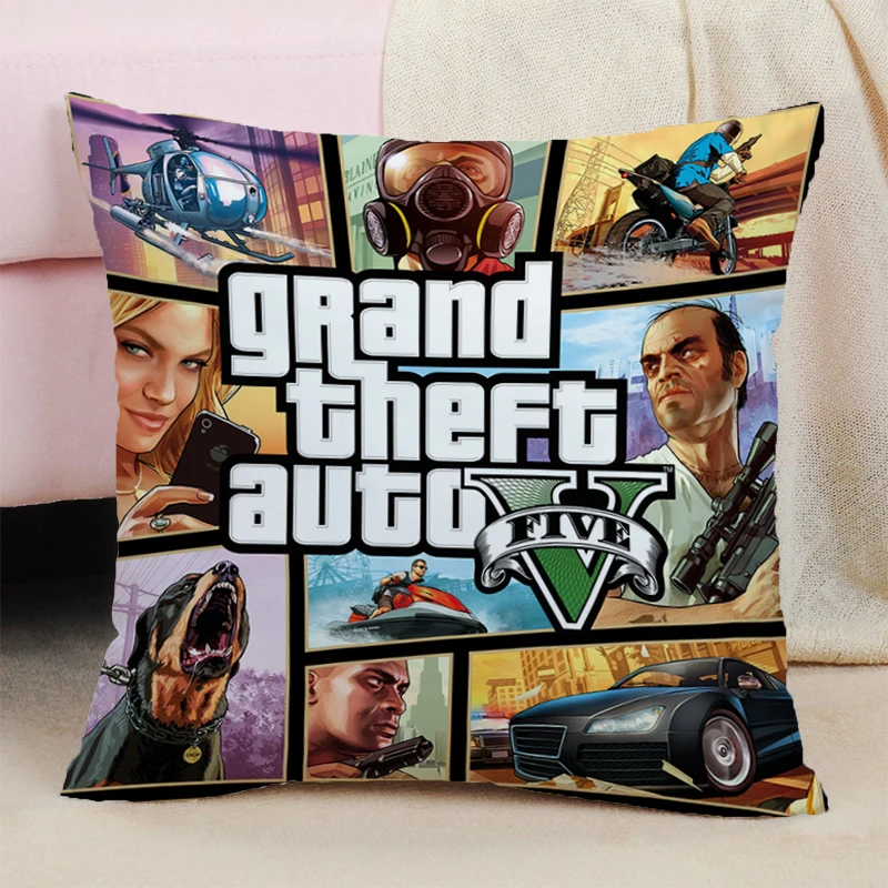 

Наволочки для кровати, подушки для дивана, подушки Grand Theft Auto, двухсторонний декоративный чехол для подушки с принтом, наволочки для диванных подушек, Осенний Декор