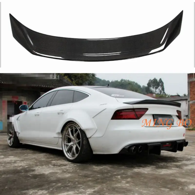 

R style High quality real carbon fiber material spoiler For Audi A7 S7 RS7 2013- 2018 Carbon Fiber Rear Spoiler Trunk Wing