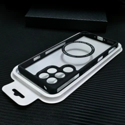 Transparent Acrylic Magnetic Protective Phone Back Cover with Bumper for Red Magic 11 Pro (Magnetic black)