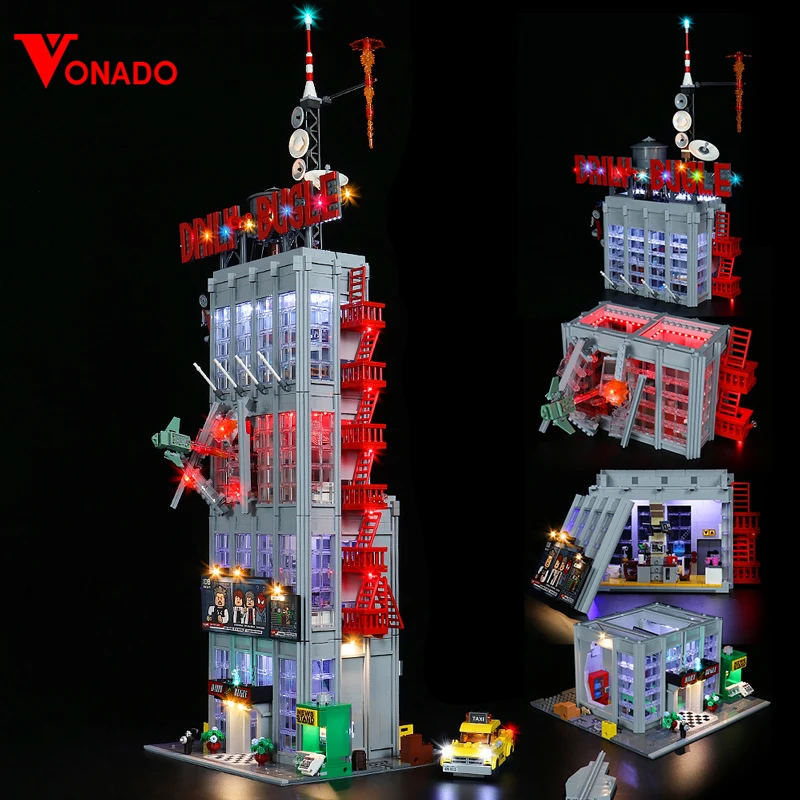 Vonado LED Light Kit For 76178 Daily Bugle Building Blocks Set (NOT Include the Model) Bricks DIY Toys susengo led light kit for 10224 town hall compatible with 15003 30014 no building blocks model