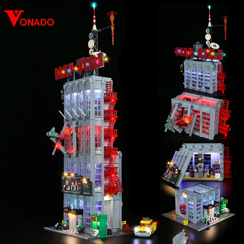 Vonado Led Light Kit Per 76178 Daily Bugle Building Blocks Set (Non Includere Il Modello) Mattoni Giocattoli Fai Da Te
