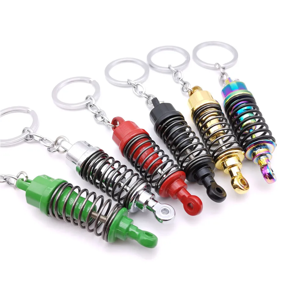 

Automobile key chain aluminum alloy material modified spring shock absorber shock absorber model key chain pendant