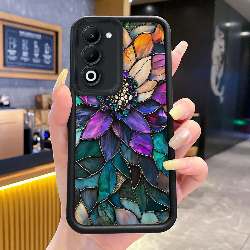Shockproof Silicone Phone Case with Fish and Flower Print Design