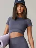 Women Yoga Top Seamless Sport T Shirts Fitness Clothes Short Sleeve Yoga Shirt Gym Top Running Active Wear Sport Top 5