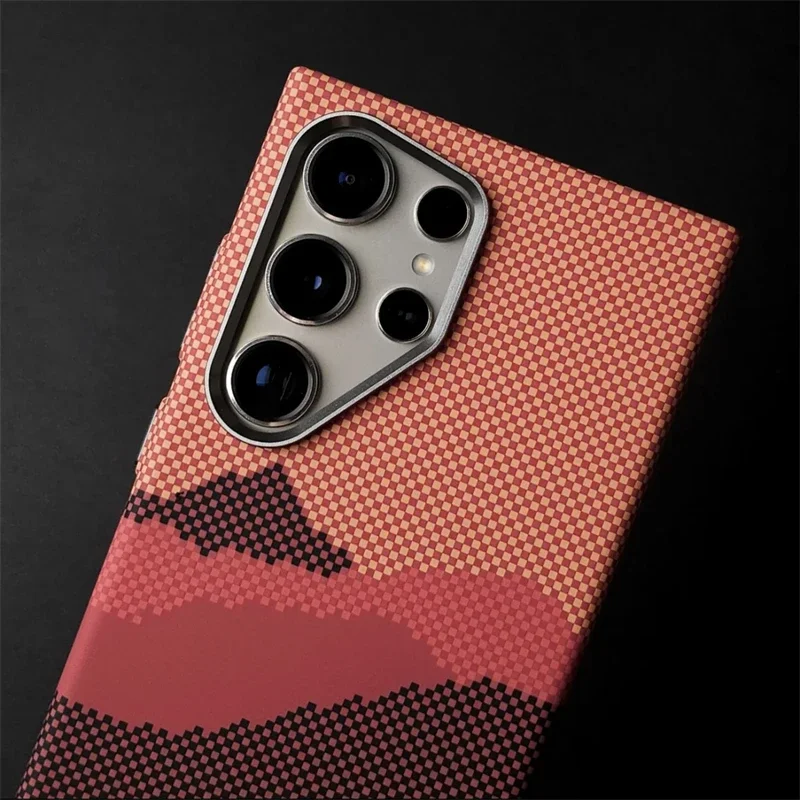 Trendy Retro MagSafe Carbon Magnetic Phone Case – Shockproof Hard PC Wireless Charging Cover