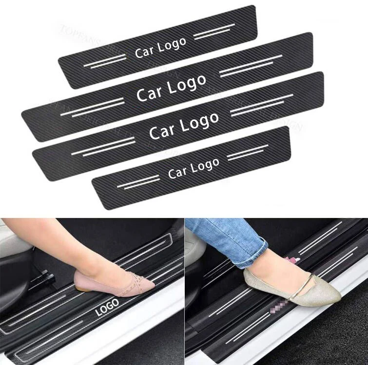 4pcs Car Door Sill Plate Protector For Suzuki Logo Jimny Grand Vitara Swift SX4 S Cross Samurai