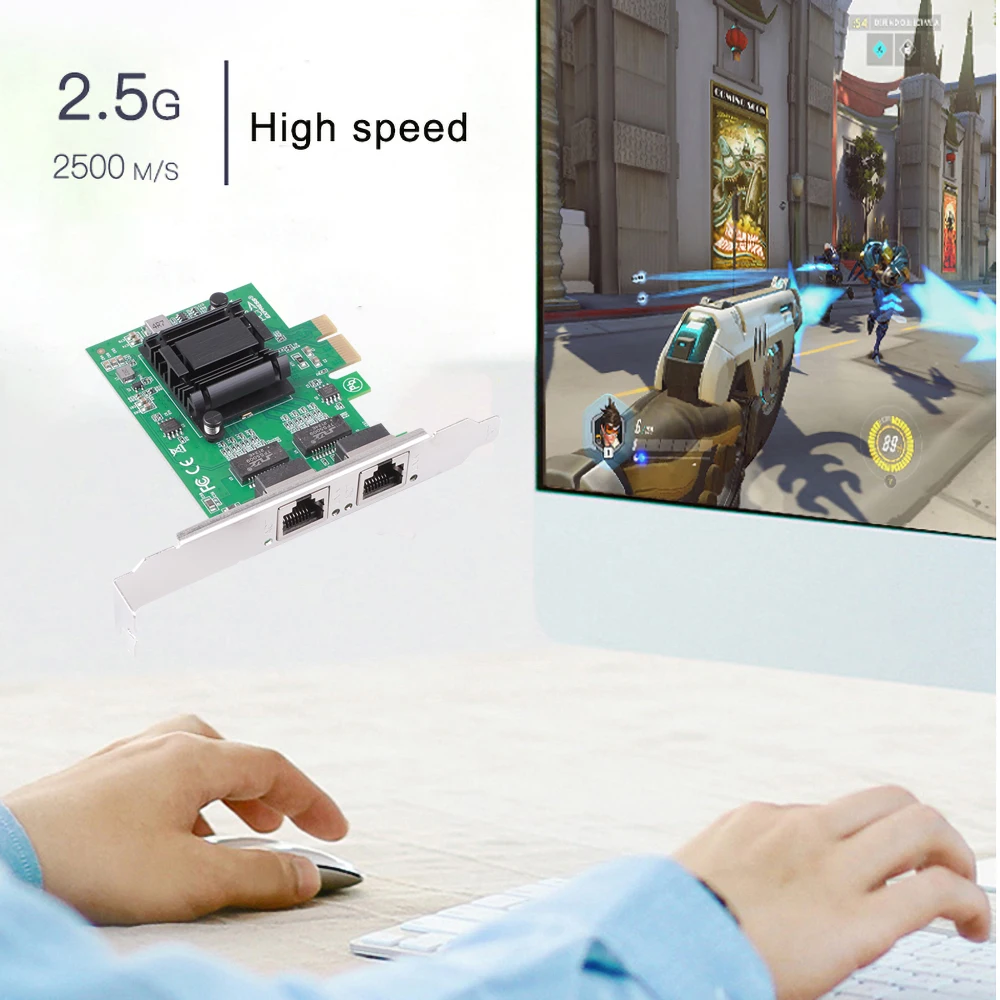 2 5G PCIe 1x гигабитная Двухпортовая Серверная сеть * RJ45 порт Lan адаптер карта 10/100/1000