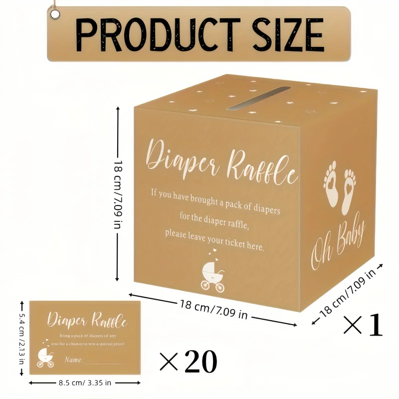 Baby Shower Advice Cards Diaper Raffle Game Box Tickets Wedding Birthday Sex Reveal Themes Ballot Box Party Wishes 21pcs
