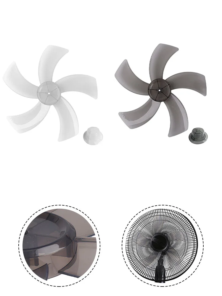 12inch Plastic Fan Blade Five Leaves With Nut Cover For Pedestal Fan For 12