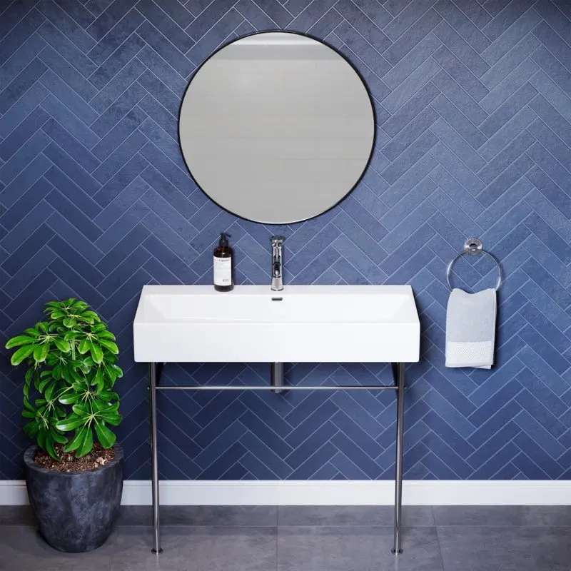 

Claire Ceramic Wall Mounted Bathroom Sink - White
