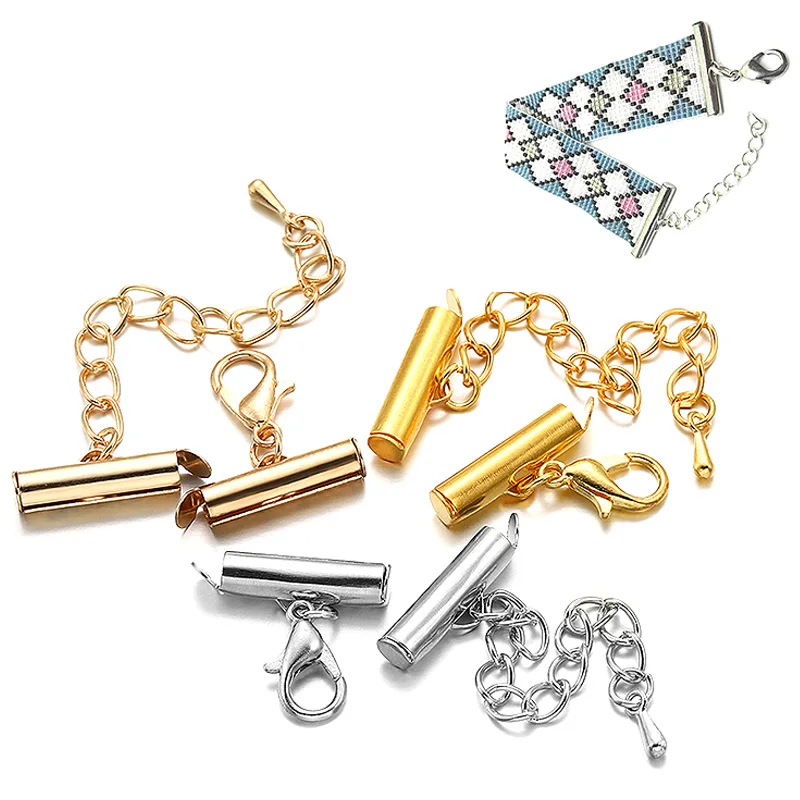 

5Sets/Lot High Quality Extending Chain Making Accessories Connectors Jewelry Bracelet End Slider Clasp Fashion DIY 10/13/16mm