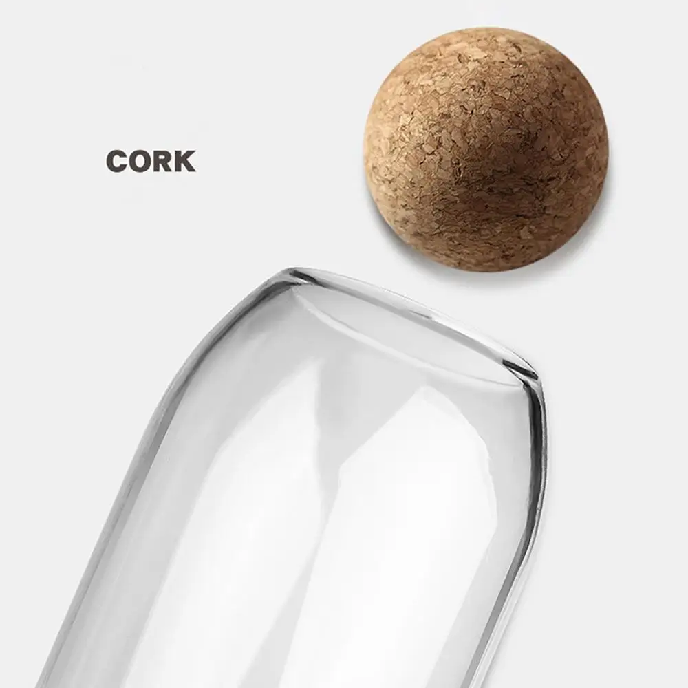 Cork Ball Glass Jar Storage Tank Sealed Tea Cans Grains Transparent Storage Jars 500Ml 90X100Mm 10 Cork Ball Glass Jar Storage Tank Sealed Tea Cans Grains Transparent Storage Jars 500Ml 90X100Mm