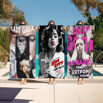 L-Lady G-Gaga Singer Asciugamani da spiaggia Asciugamano da doccia Sauna Viaggi Spa Microfibra Accessori da palestra ad asciugatura rapida Arredamento carino per la camera 1