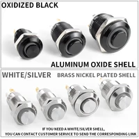 1NO High head Waterproof Metal Push Button Switch LED Light Self-locking/reset 3/6/12/24/220V 8/10/12/16mm Oxidized black - Image 5