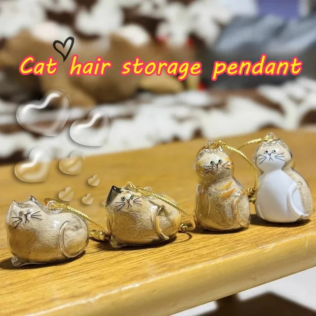 Cat Lover Gift Keychain Pendant Hanging Decor Pet Hair Storage Box Backpack Souvenir Transparent capsule storage pendant Cat Lover Gift Keychain Pendant Hanging Decor Pet Hair Storage Box Backpack Souvenir Transparent capsule storage pendant