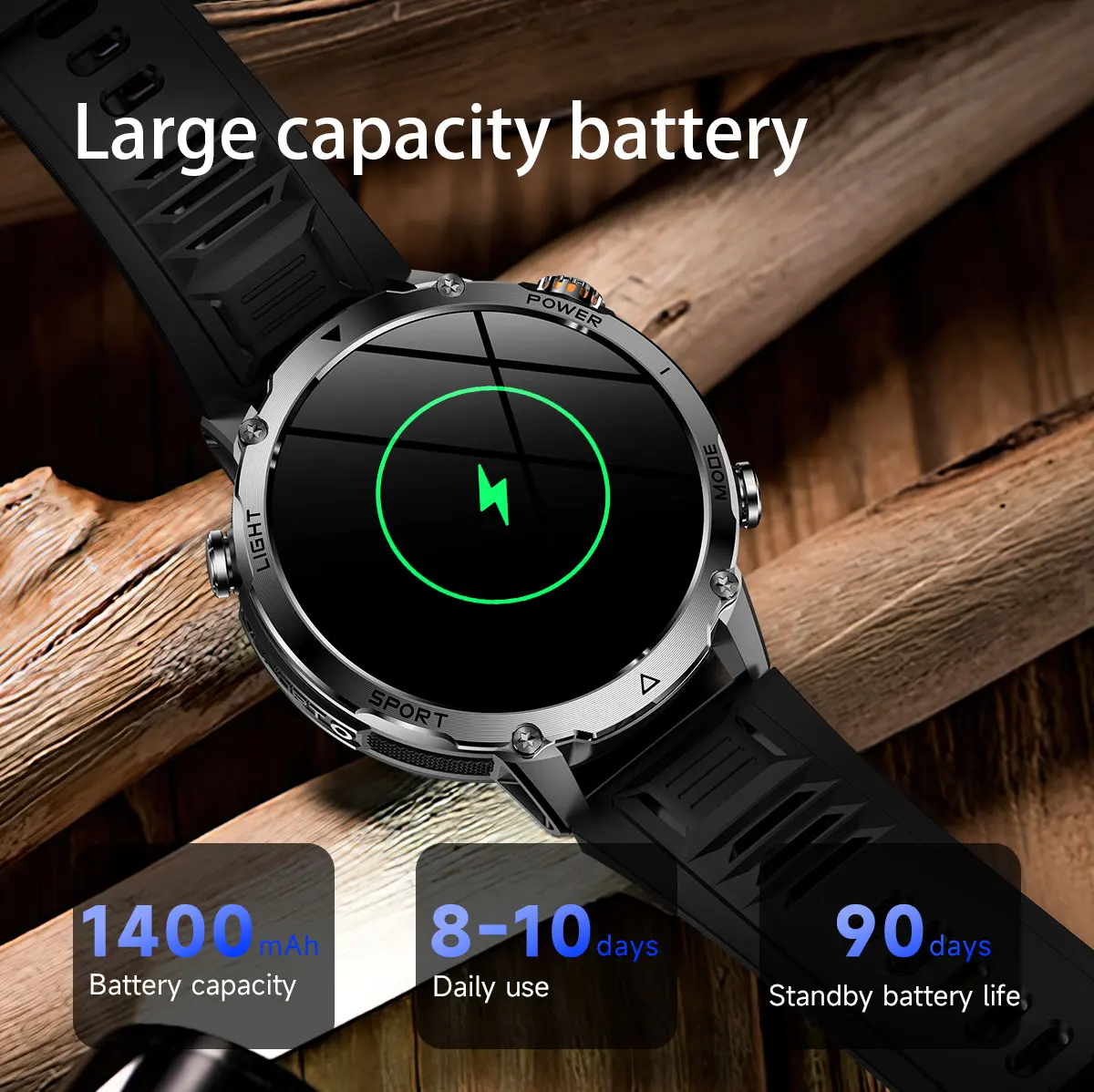 Military Smart Watch For Men Gps Waterproof With Strong Flashlight_voghion.com
