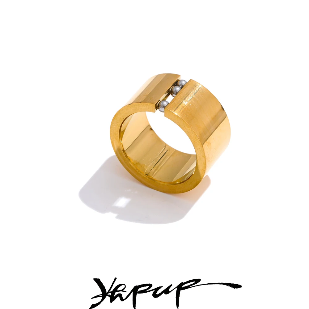 Yhpup Stainless Steel Charm Ring