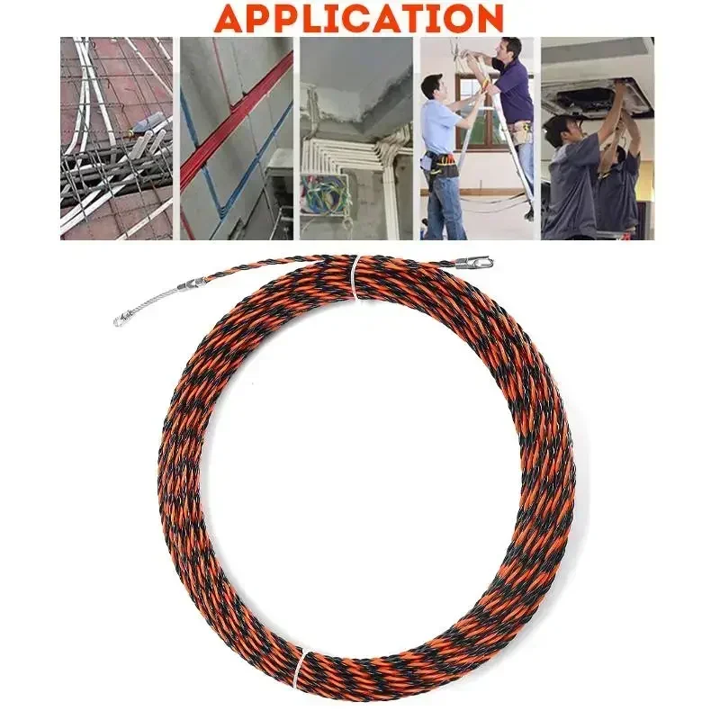 5-40M 5mm Cable Puller Fiberglass Electric Cable Wire Puller Electrical Tool Tape Guide Device Push Duct Snake Rodder Fish cable puller