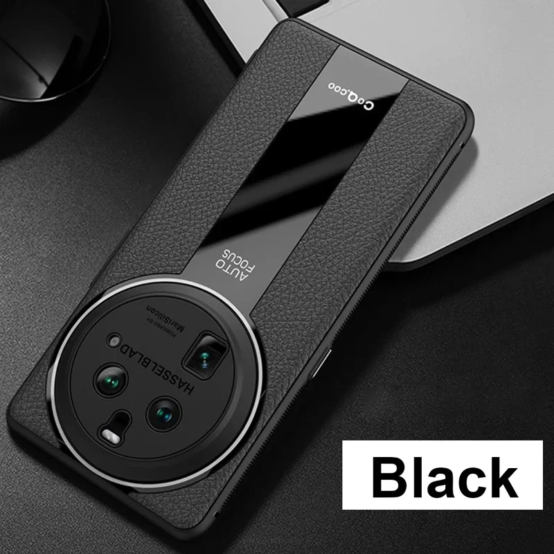Luxury Lichi Leather Ultra Thin Matte Case with Soft TPU and Lens Protection