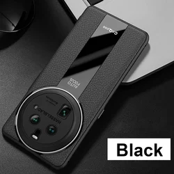 Luxury Lichi Leather Ultra Thin Matte Case with Soft TPU and Lens Protection for OPPO Find X6 Pro (Black)