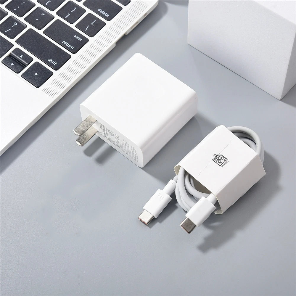 thumbnail image 1 of Cargador ultrarrápido Huawei Pura 70 Pro original de 100 W, puerto dual, adaptador de corriente USB C, cable PD de 6 A para MateBook/Pad Mate60 RS, 1 of 5