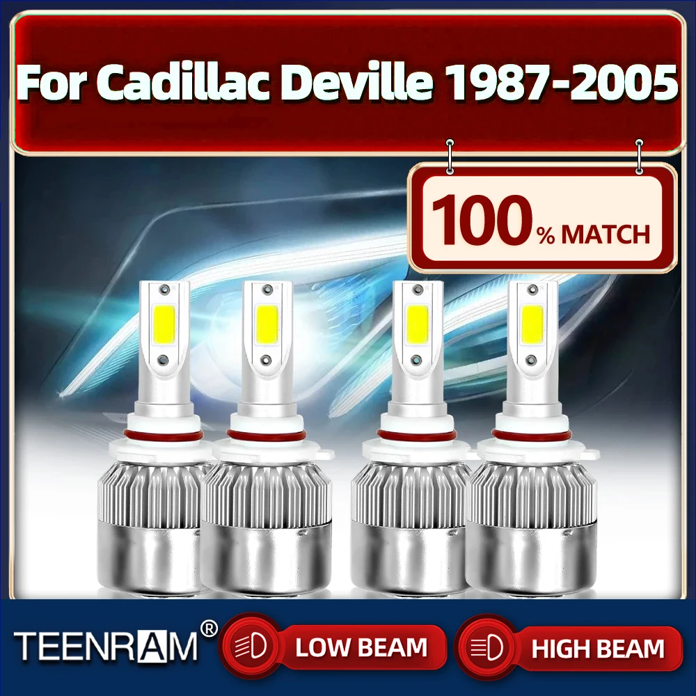 

LED Headlight Bulbs HB3 9005 HB4 9006 Canbus Car Light 12V 6000K For Cadillac Deville 1987-1999 2000 2001 2002 2003 2004 2005