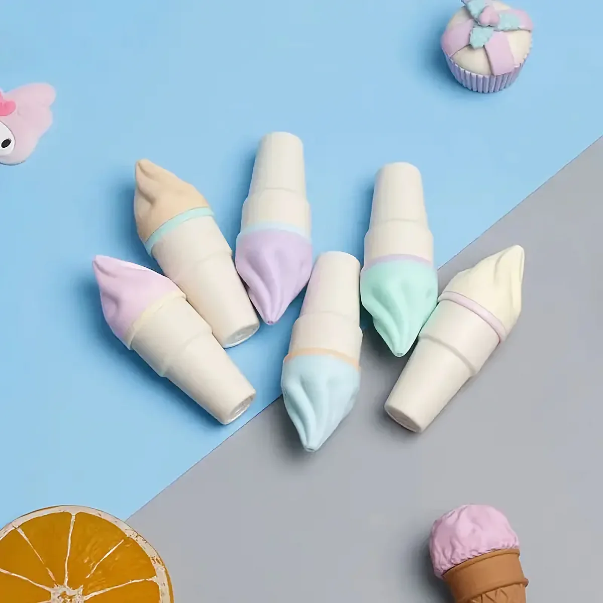Set of 6 Mini Ice Cream Cone Highlighter Pens for Note-Taking and Journaling highlighter pen,highlighter marker