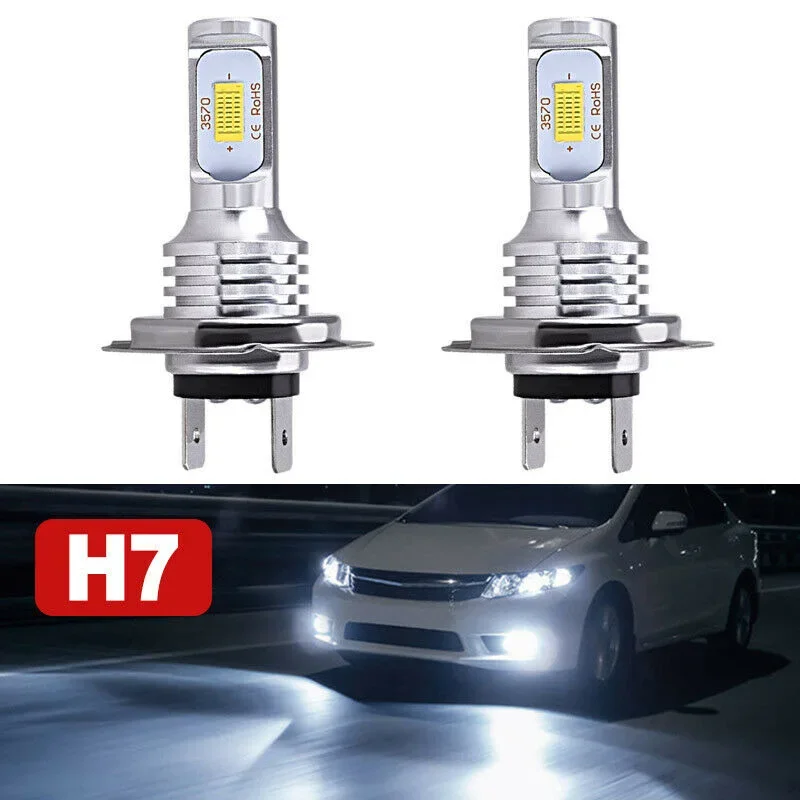 하이 퀄리티 LED 헤드라이트 전구, 하이 로우 빔, 55W, 8000LM, 6000K, 슈퍼 브라이트, 내장 정전류 CPU, H7