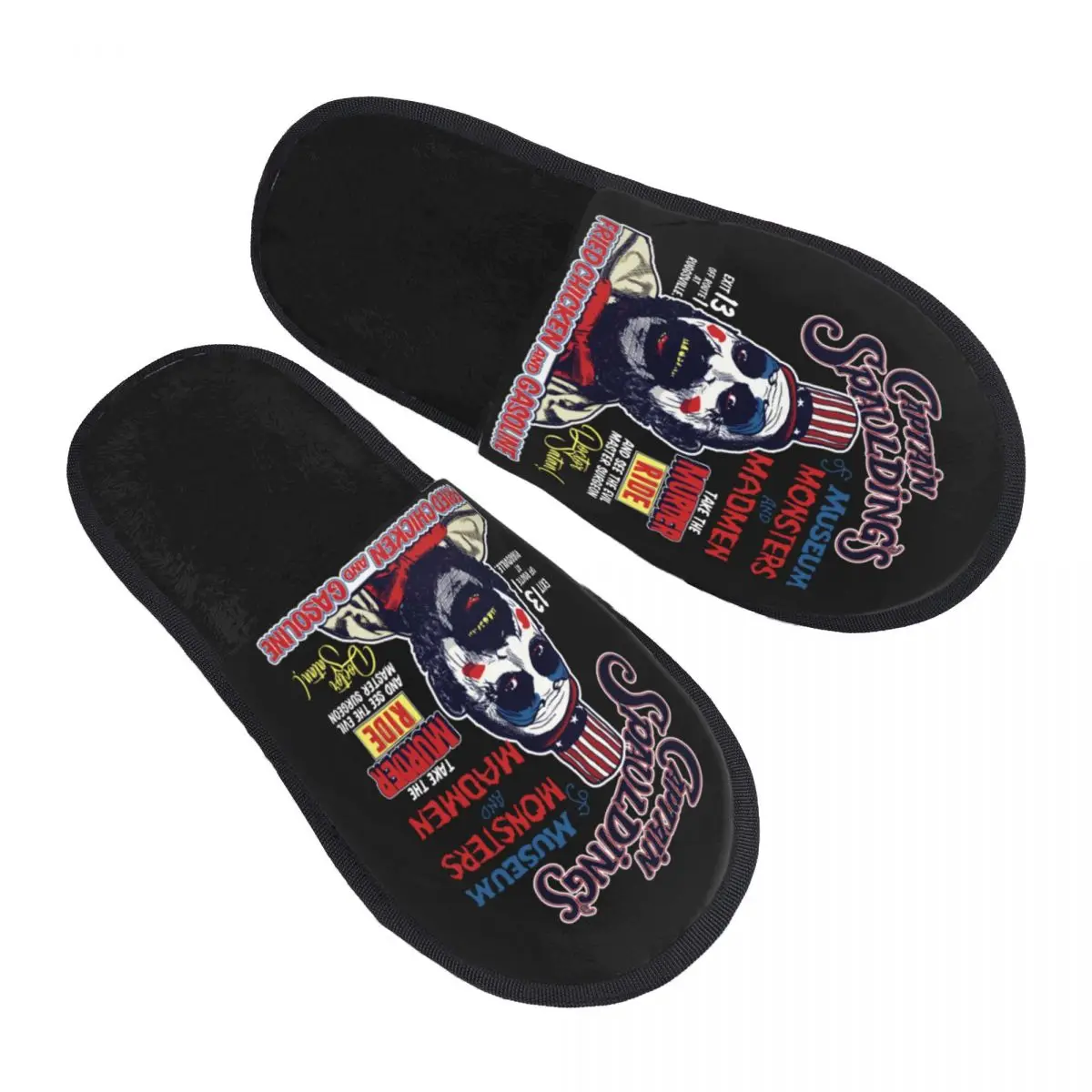 

Captain Spaulding Cozy Scuff Memory Foam Slippers Women Horror Film House of 1000 Corpses Spa House Shoes