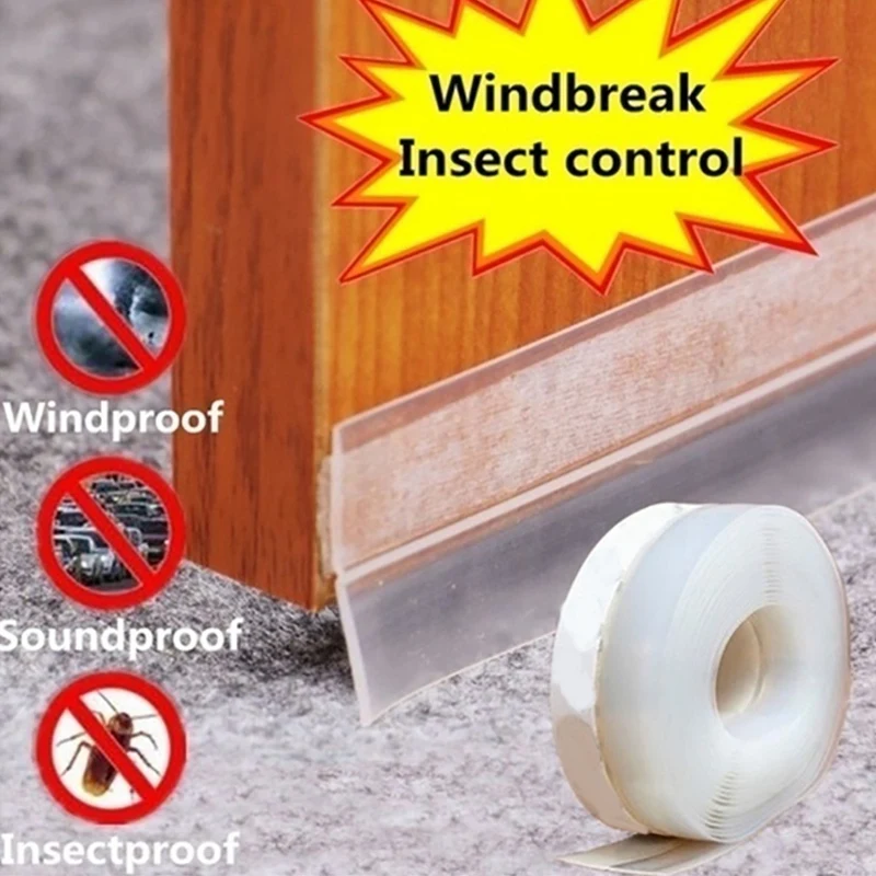 Summer Door And Window Seals Door Seam Door Bottom Windproof Insect-Proof Window Insulation Waterproof Rubber Strip