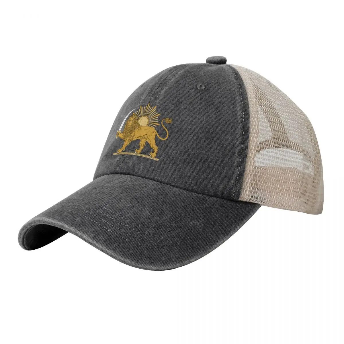 Persian Lion and Sun Pride Cowboy Mesh Baseball Cap party Hat fashionable Caps For Men Women's