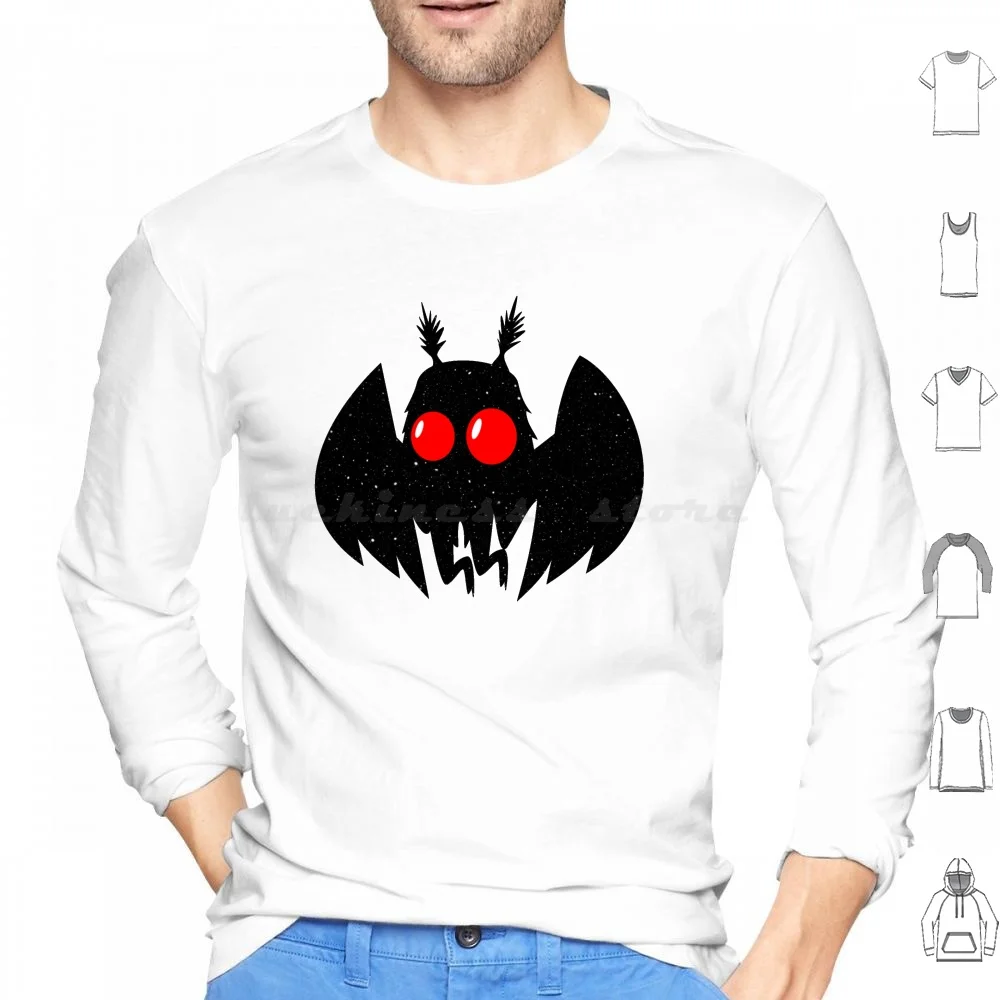 Cosmic Mothman Felpe Con Cappuccio Manica Lunga Mothman Cryptid Supernatural Bigfoot Cryptoology Cryptids Moth Parnatural