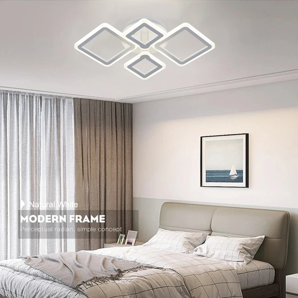 Description Picture 3 of itemModern Acrylic Ceiling Lamp LED Lamp for Bedroom Ceiling Lights with Remote Control Dimmable LED Lights for Room Living Room