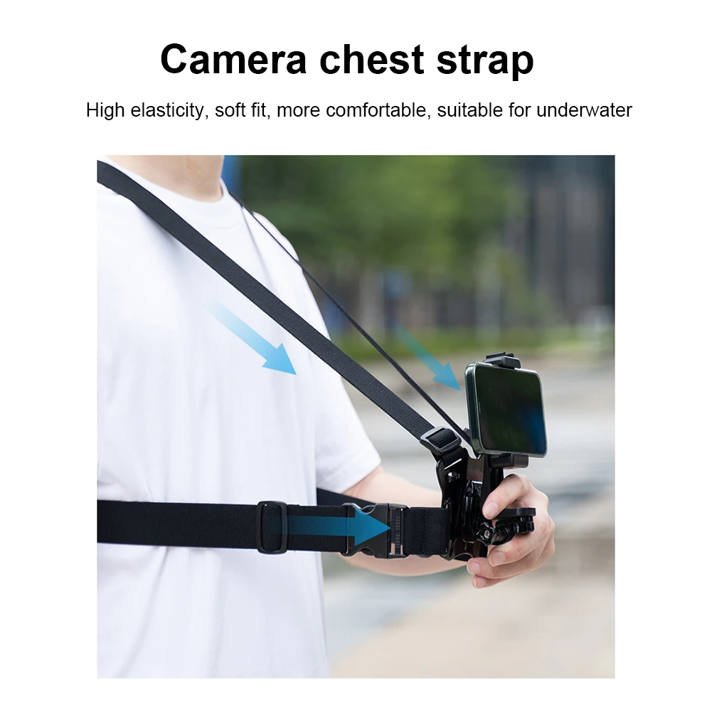 Harness Strap Holder Adjustable Mobile Phone Chest Strap Harness Mount Elastic Breathable With J-hook for DJI Osmo Action Camera
