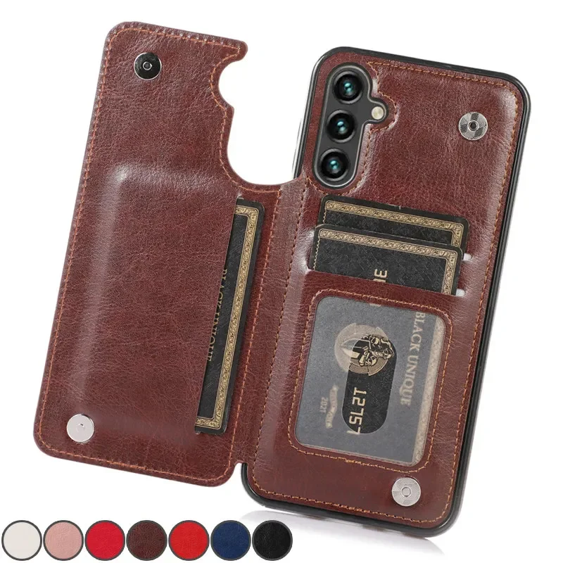 Luxurious Flip Leather Wallet Phone Case with Card Holder Back Cover