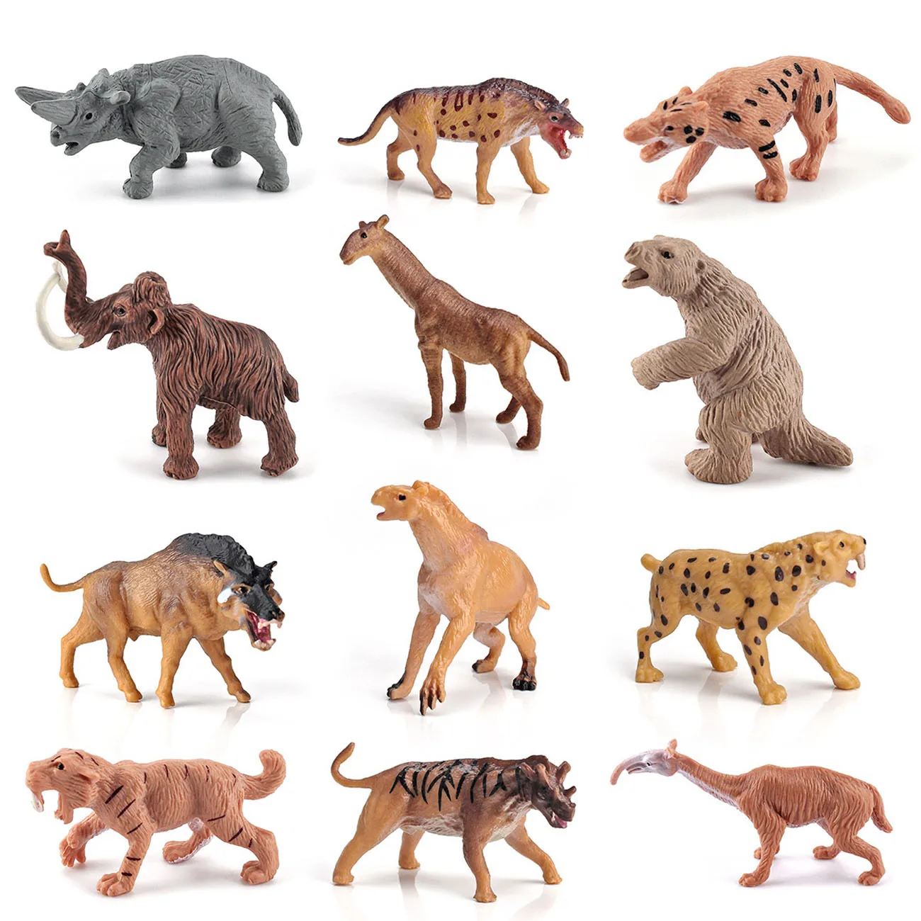 12 Simulated Prehistoric Animal Models Of Ancient Hominids Giant Rhinoceros Mammoths Multiple Children'S Decorative Toys 4