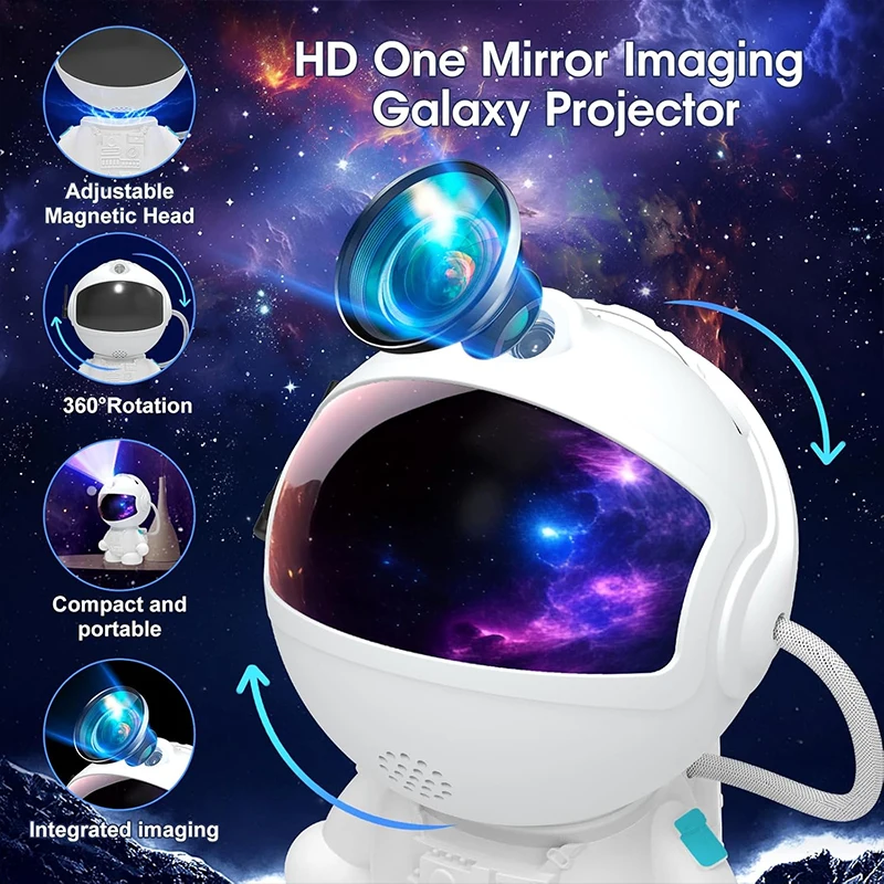 Astronaut Planetarium Projector for Bedroom 12 Image Discs, Galaxy Night Light, Ceiling Mood Lighting, LED Space Room Decor