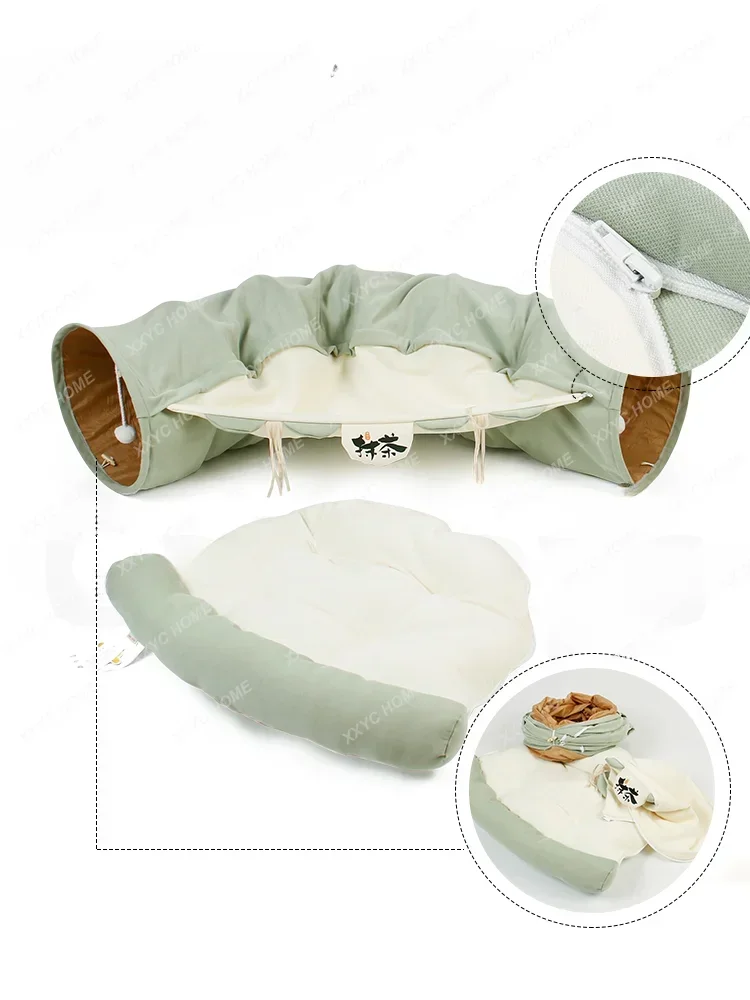Imported Cat Tunnel Cat Nest Donut Channel Crawling Shelter Rolling Dragon Maze a Facility for Children to Bore Toy Pet
