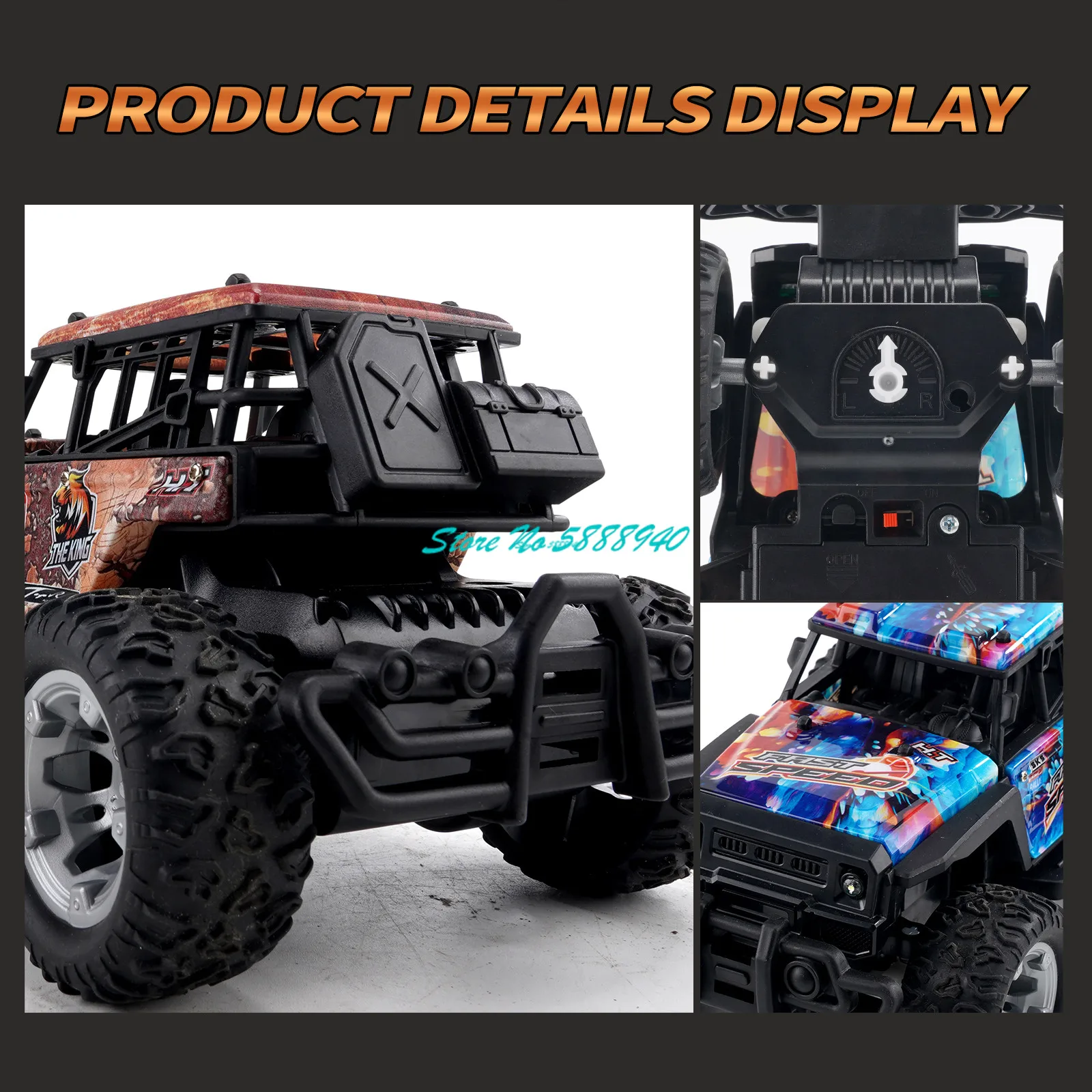 1:20 30Mins All Terrain Off Road Climbing Rc Car Truck 2.4G 4WD LED Lighting Control Crash Resistance Radio Control Truck Model 4