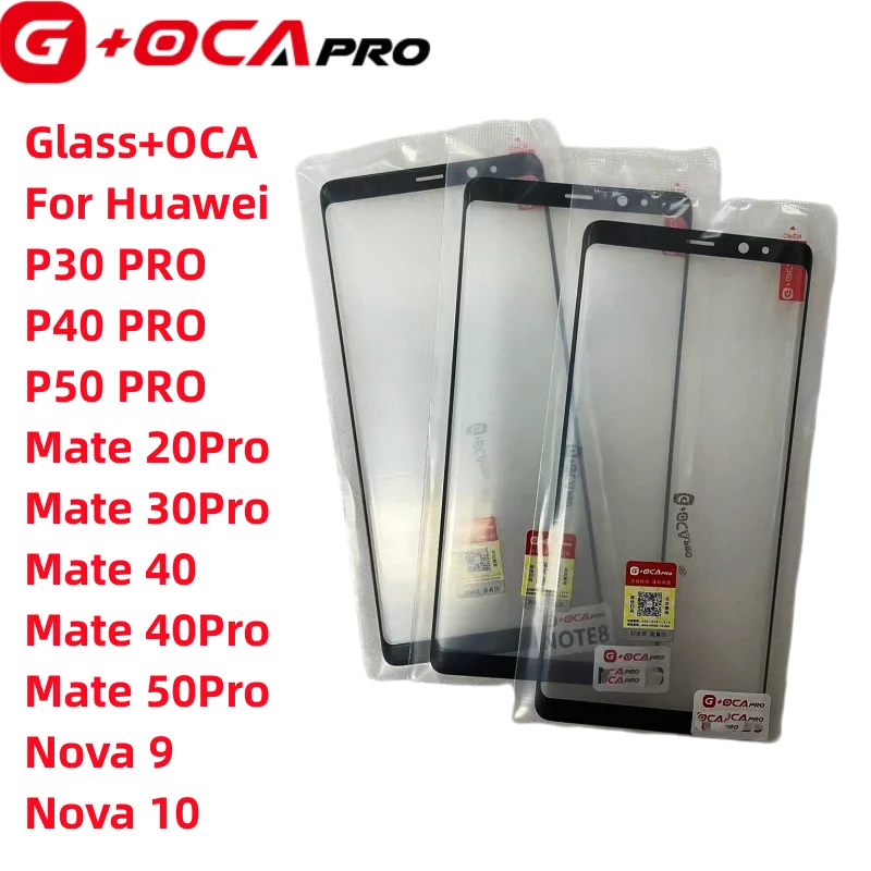 3PCS G + OCA Pro Für Huawei Nova 7 8 9 10 P30 P40 P50 pro Mate 20 30 Pro Touchscreen front Glas Mit OCA Touchpad Ersatz – Detail 5