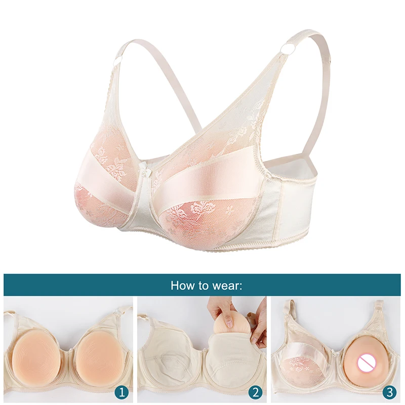 ONEFENG 6020 Silicone Breast Prosthesis Crossdress Boobs Pocket