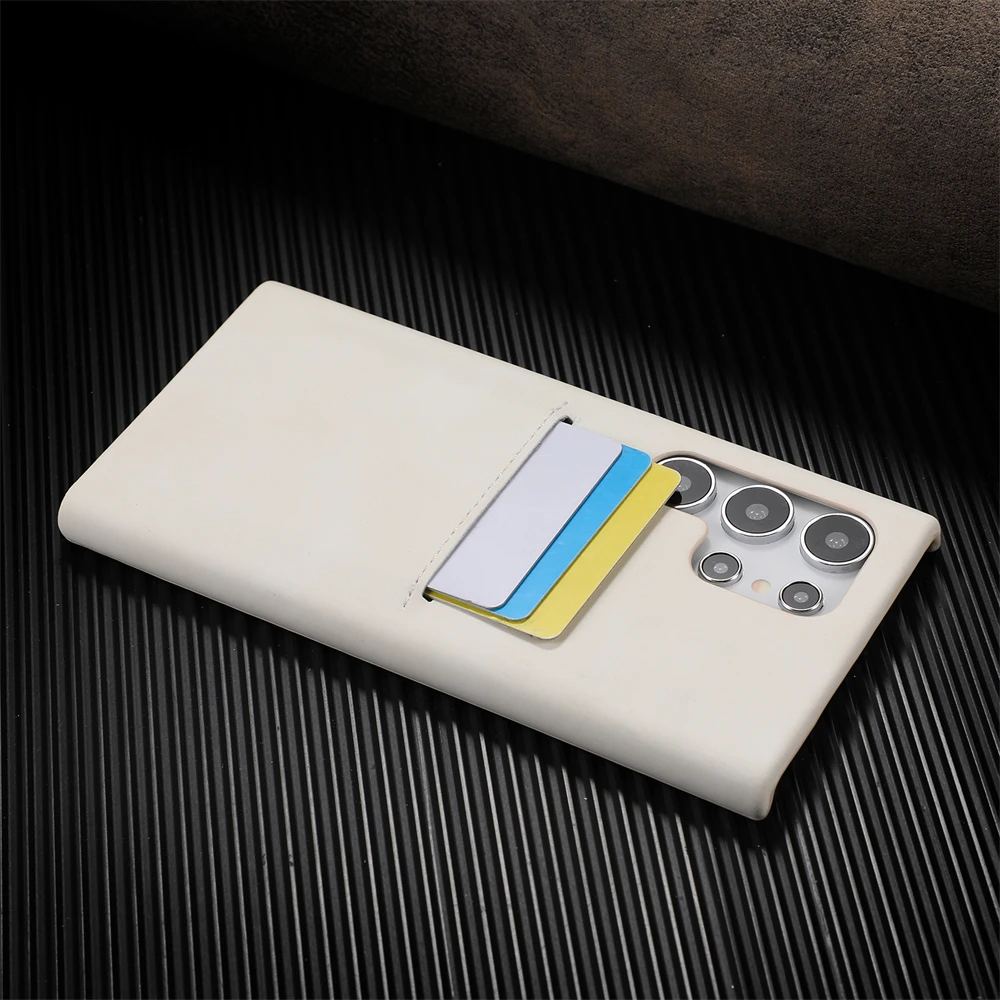 Retro Sheepskin Leather Card Slot Bumper Case with Matte Cover