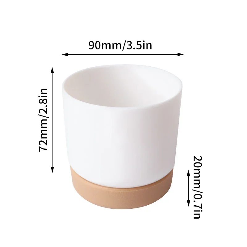 Small White Plastic Planter Mini Flower Containers Indoor with Drainage Hole for Succulents or Cactus Pots for Plants flowerpot