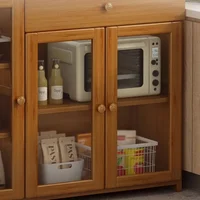 Kitchen Clothes Management Sink Cabinet Storage Doors Cabinets Store Multifunction Coffee Maker China Rattan Gabinet Furniture 2