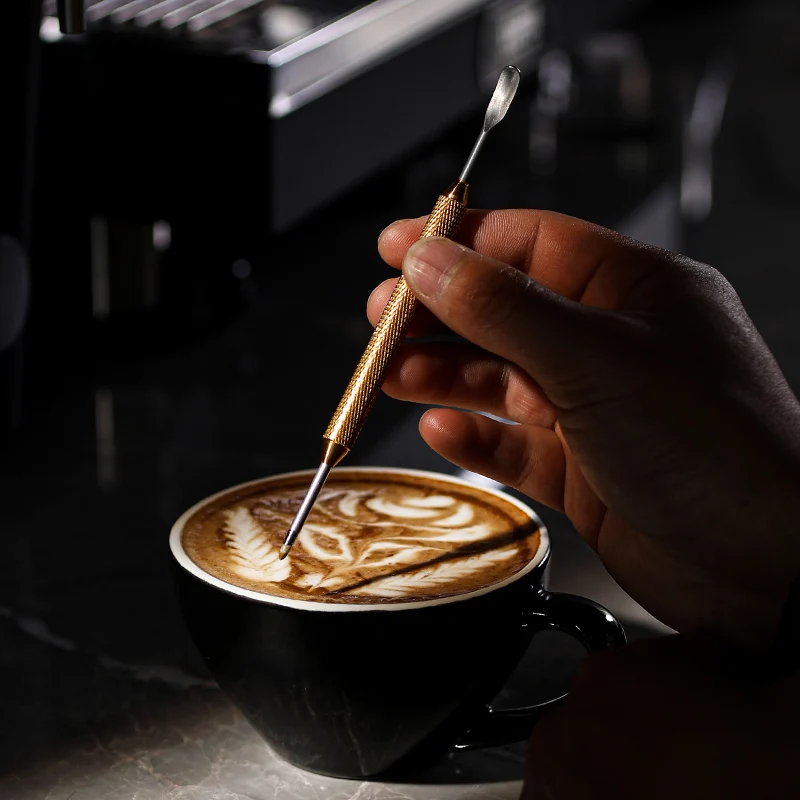 Barista Coffee Art Needles Pen Barista Tool for Cappuccino Latte Espresso Decorating Coffee Art Needles Figured Cup Tool