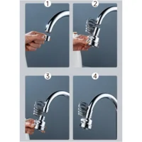 3 Modes Faucet Extender Pull-out Stretching Water-saving Faucet Splash-Proof Universal Bathroom and Kitchen Faucet Accessories 5
