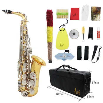 Oem Golden Silver Key White Shell Professional Saxophone E Flat Alto Saxophone Musical Instrument Wholesale