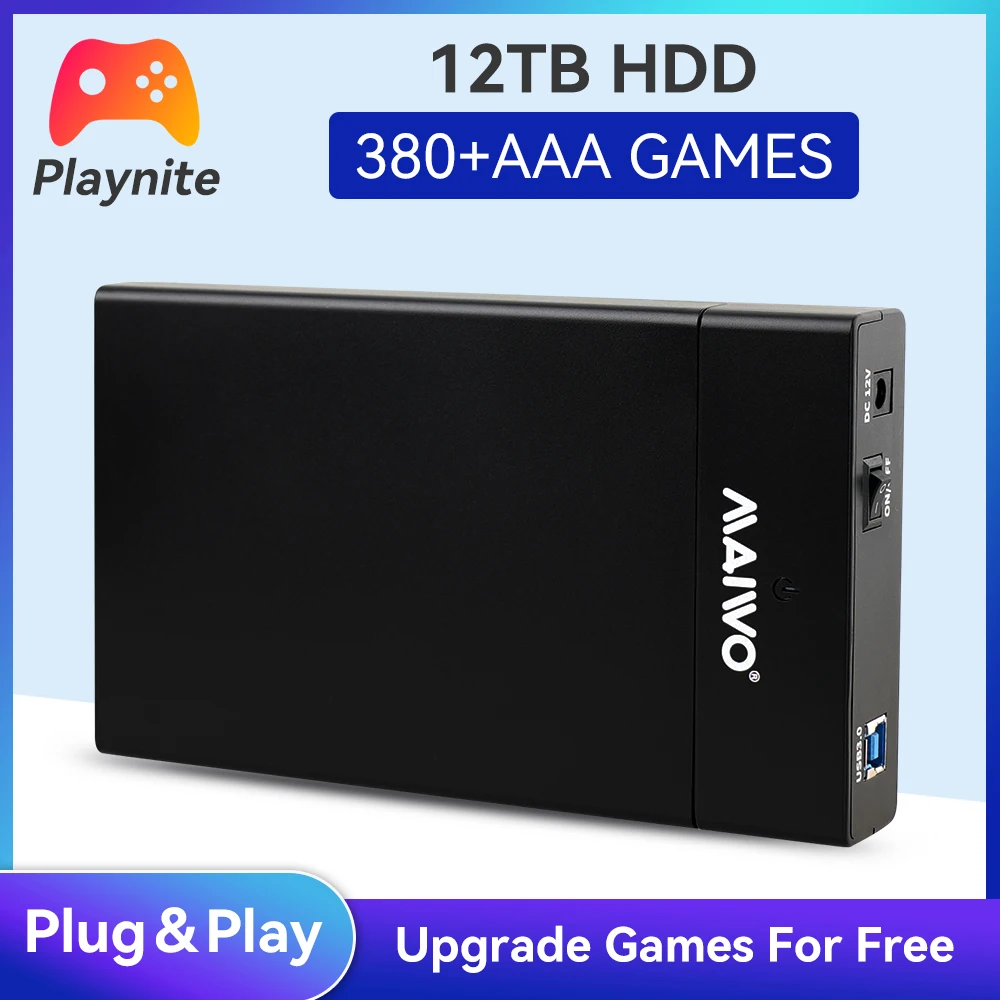 Игровая HDD игровая консоль Ext 12T для PS2/PS3/PS4/WiiU/N64/DC/PS5, 390 + AAA