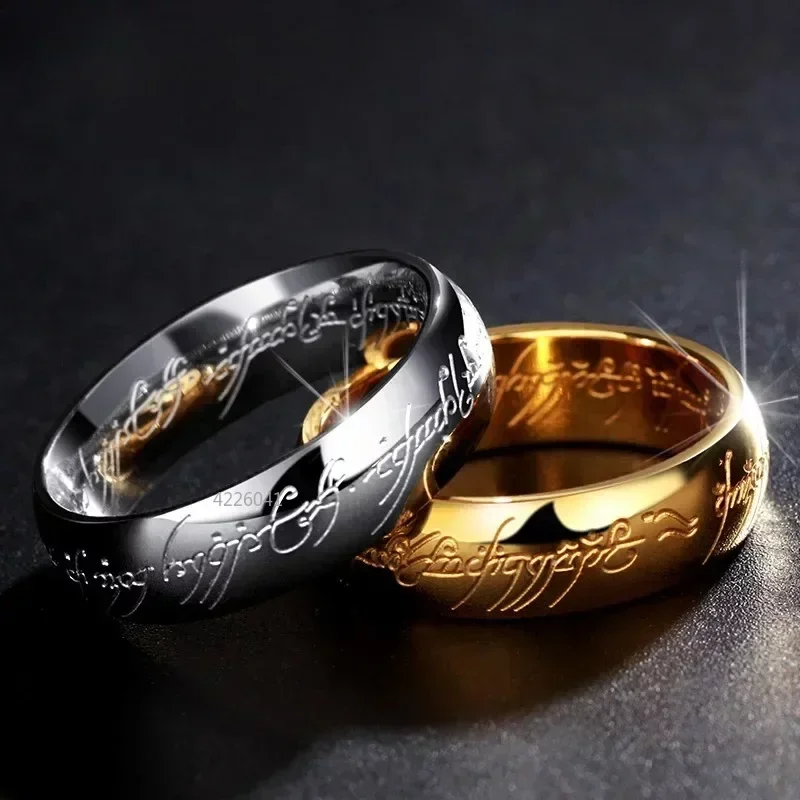 Stainless Steel Laser Engraving Couples Wedding Rings for Men and Women Fashion Movie Jewelry Gifts wedding rings