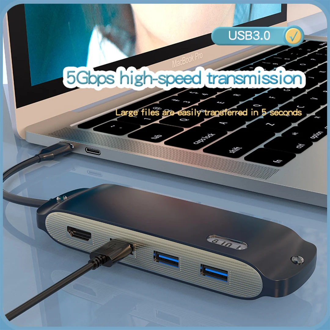 Hub Usb 4K Hd 3.0 Docking Station Usb 3.0 Splitter Diverse Porte Tipo C Extensor Concentratore Dock Usb Per Xiaomi Lenovo Macbook